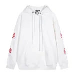 Chrome Hearts White Gothic Horseshoe Cross Hoodies